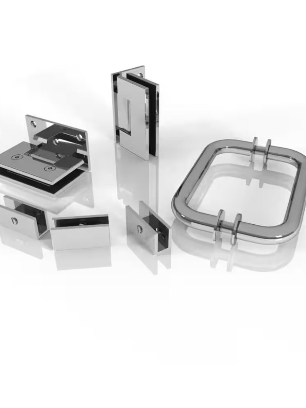 NEW Glass Warehouse GW-WH-KIT-CH Wall Hinged Shower Enclosure Hardware Kit